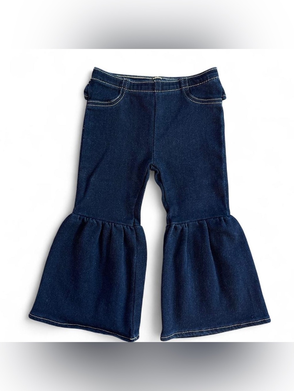 Wrangler Toddler Girls 2T Dark Wash Bell Bottom Denim Jeggings Flare Pants -NWOT